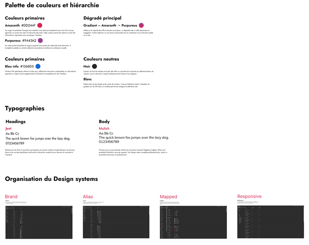 Screenshot of the design system